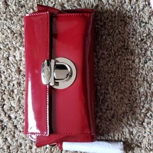 Shiny red wallet purse